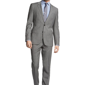 Huge-Genius Extra Trim Fit Plaid Suit_1